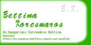 bettina korcsmaros business card