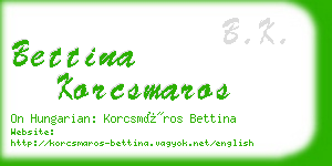 bettina korcsmaros business card